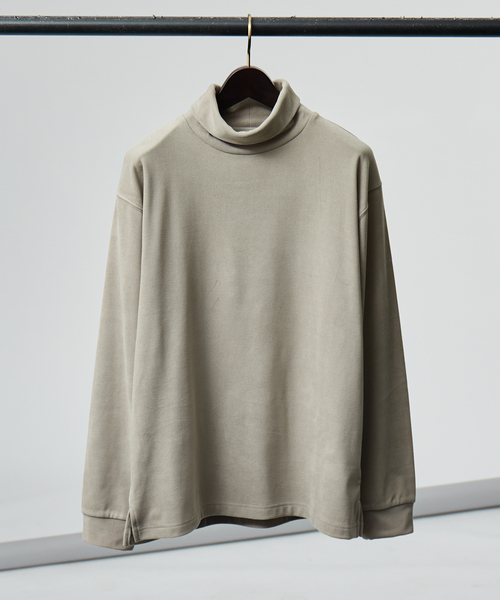 ABAHOUSE GRAY（アバハウスグレイ）の「【パウダーストレッチ】スムース タートルネック（Tシャツ/カットソー・メンズ・グレイッシュベージュ/オレンジ系その他/ライトグレー/ホワイト/ブラック・48/46）」の4枚目の写真