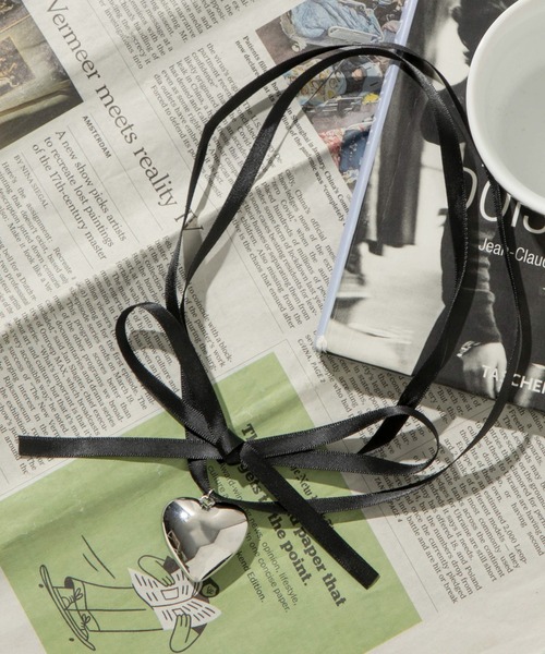 WEGO（ウィゴー）の「WEGO/BIGハートリボンネックレス（ネックレス・レディース・シルバー/その他1/その他2/その他3・FREE）」の2枚目の写真