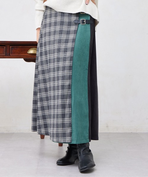 Chez toi（シェトワ）の「サイドベルトキルトスカート（スカート・レディース・ブラック/オレンジ/グレー・FREE）」の7枚目の写真