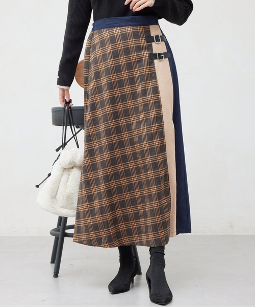 Chez toi（シェトワ）の「サイドベルトキルトスカート（スカート・レディース・ブラック/オレンジ/グレー・FREE）」の15枚目の写真