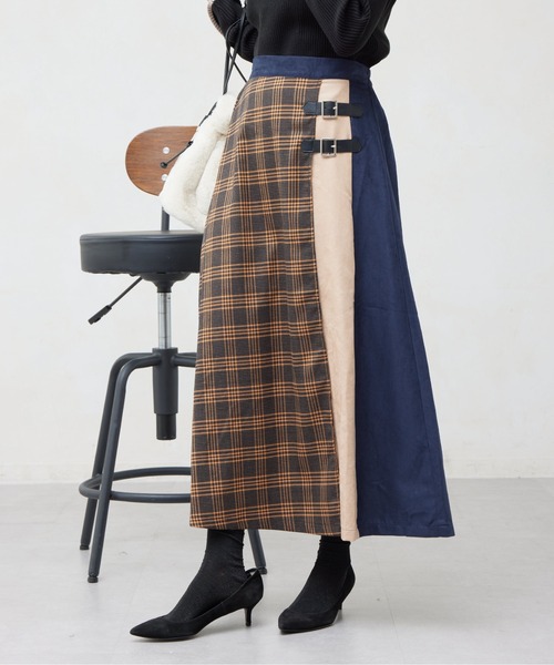 Chez toi（シェトワ）の「サイドベルトキルトスカート（スカート・レディース・ブラック/オレンジ/グレー・FREE）」の16枚目の写真