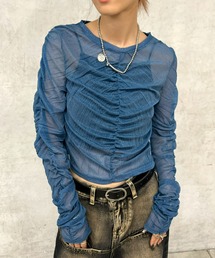 Six M | 【Six M/シックスエム】ギャザーキラキラトップス(Tシャツ/カットソー)