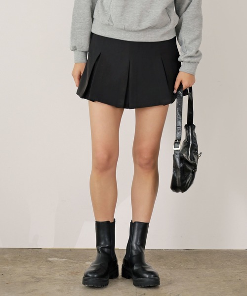 ROOPTOKYO（ループトウキョウ）の「▲ハイウエストワイドプリーツパンツ スカパン（スカート・レディース・ブラック/グレー/ストライプ/ネイビー/ベージュ・XS/M/S）」の11枚目の写真