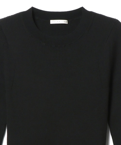 エストネーション ジャガードニットコンビワンピース黒 フリーサイズ