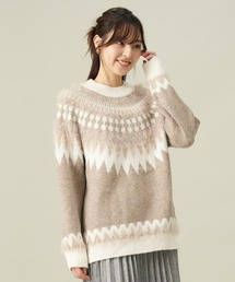 Pitta Re:) | ジャガードモックネック ニット プルオーバー(ニット/セーター)