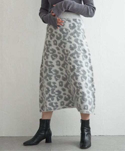 VENCEEXCHANGE（ヴァンスエクスチェンジ）の「シャギーヒョウ柄台形スカート（スカート・レディース・チャコールグレー/ホワイト/グリーン系・FREE）」の22枚目の写真