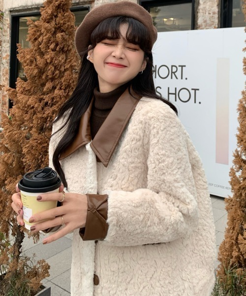 Sibra（シブラ）の「エコファーコート（その他アウター・レディース・アイボリー/ピンク・M）」の7枚目の写真