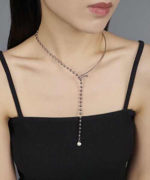 セール】アシメ 淡水パール Yシェイプ チョーカー（ネックレス