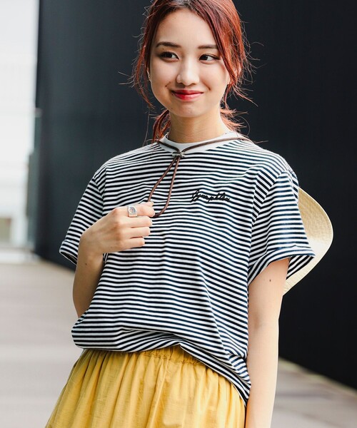GYMPHLEX(ジムフレックス)の「GYMPHLEX / COMBED COTTNON JERSEY T(Tシャツ/カットソー・レディース・その他/ホワイト/その他1/チャコールグレー・16)」の3枚目の写真