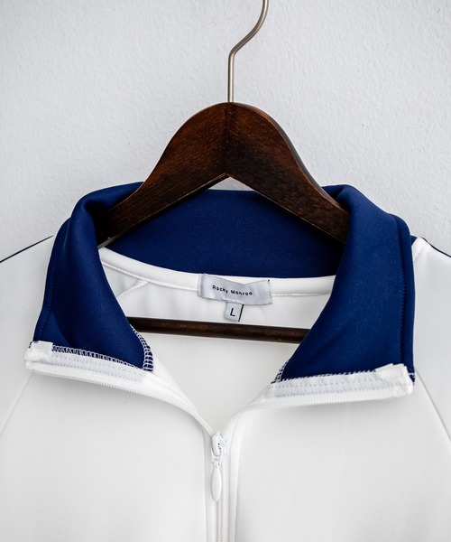 【ラコステ】人気袖ロゴネーム×ダンボールニット 長袖ブルゾンジャケットL 紺色 デニム風ダンボールニットブルゾン/洗える(その他のコート・ブルゾン