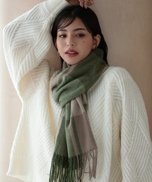 PPIAS 麻100% ストール グリーン系 チェック柄 テルボー様 PPIAS 麻100