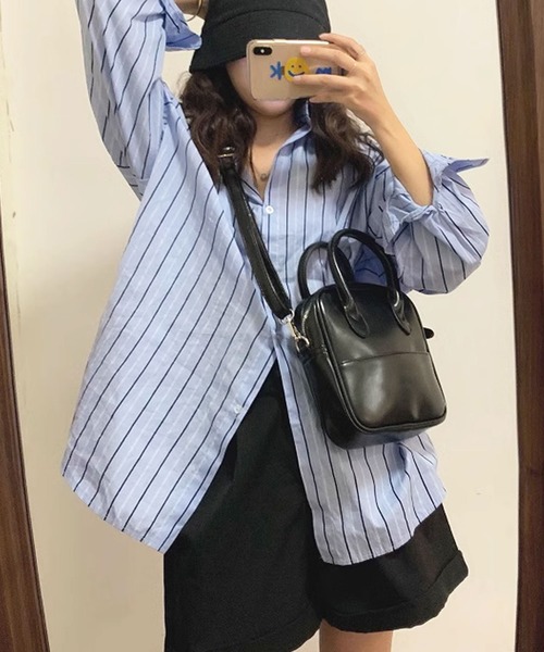 florist（フローリスト）の「【2WAY/3WAY】スクエア型レザータッチボストンバッグ/ショルダーバッグ（ボストンバッグ・レディース・ブラック・FREE）」の5枚目の写真