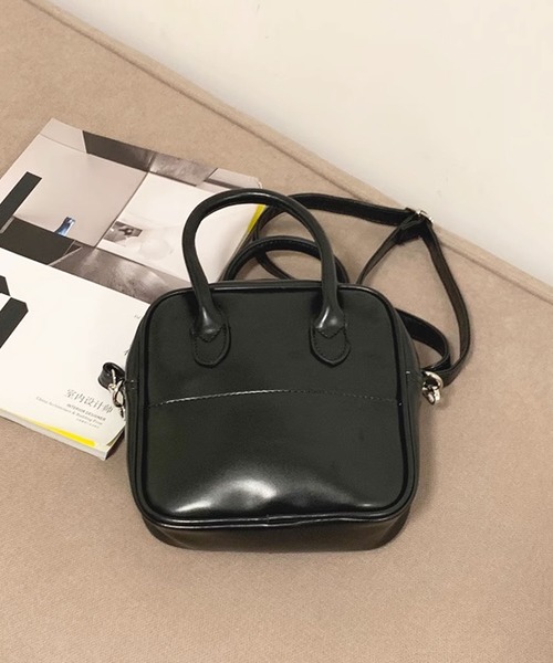 florist（フローリスト）の「【2WAY/3WAY】スクエア型レザータッチボストンバッグ/ショルダーバッグ（ボストンバッグ・レディース・ブラック・FREE）」の11枚目の写真