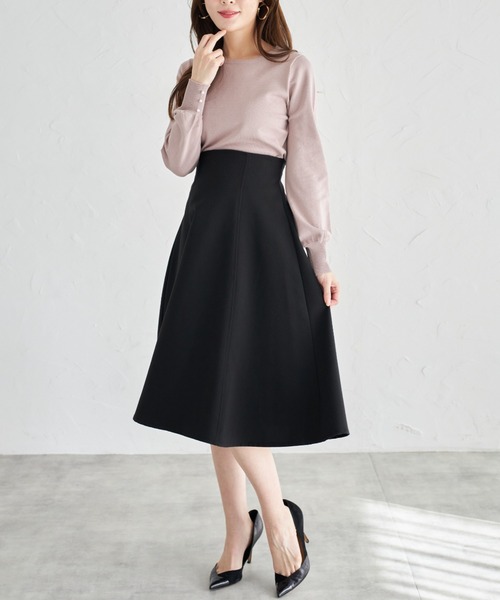 tocco closet(トッコ クローゼット)の「【ZOZO限定】スカーフ付きニットプルオーバー(ニット/セーター・レディース・オフホワイト/ライトグレー/ピンク・M)」の6枚目の写真
