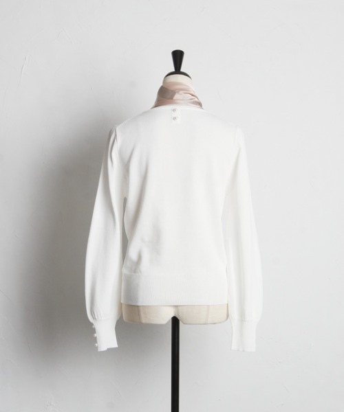 tocco closet(トッコ クローゼット)の「【ZOZO限定】スカーフ付きニットプルオーバー(ニット/セーター・レディース・オフホワイト/ライトグレー/ピンク・M)」の18枚目の写真