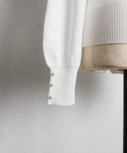 tocco closet(トッコ クローゼット)の「【ZOZO限定】スカーフ付きニットプルオーバー(ニット/セーター・レディース・オフホワイト/ライトグレー/ピンク・M)」の13枚目の写真