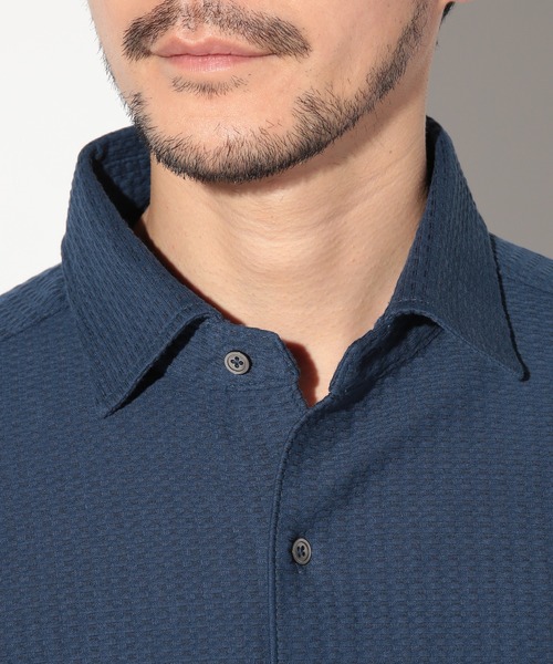 UNION STATION（ユニオンステーション）の「サッカージャガードワイドカラーシャツ（シャツ/ブラウス・メンズ・ホワイト/ネイビー・LL/L/M/S）」の14枚目の写真