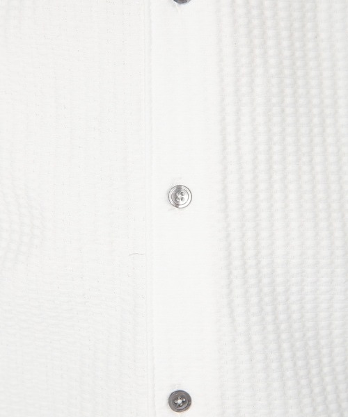 UNION STATION（ユニオンステーション）の「サッカージャガードワイドカラーシャツ（シャツ/ブラウス・メンズ・ホワイト/ネイビー・LL/L/M/S）」の6枚目の写真