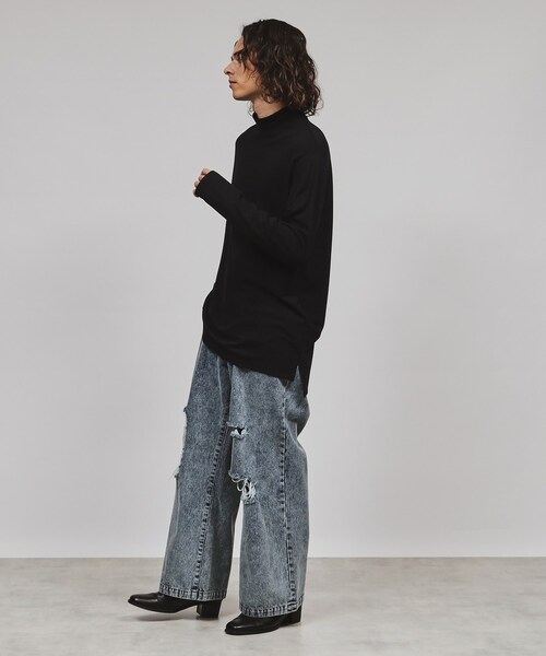 tk.TAKEO KIKUCHI（ティーケータケオキクチ）の「◆モックネック長袖カットソー（Tシャツ/カットソー・メンズ・ブラック/ホワイト・01/02/03）」の19枚目の写真