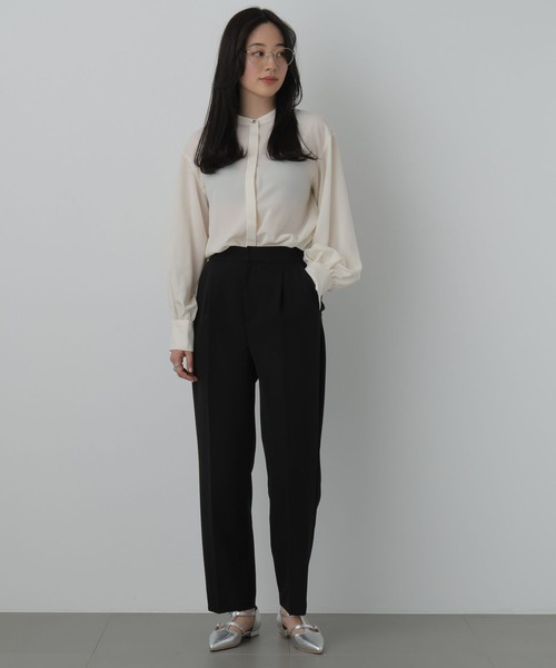 saloon（サルーン）の「SALOON(サルーン)/《オフィス/セレモニー》ジョーゼットブラウス【手洗い可】長袖（シャツ/ブラウス・レディース・オフホワイト/ネイビー/ライトグレー・FREE）」の14枚目の写真