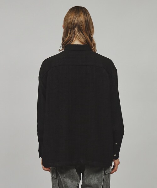 tk.TAKEO KIKUCHI（ティーケータケオキクチ）の「◆スプリングツイード ドロスト長袖シャツ（シャツ/ブラウス・メンズ・ブラック/ホワイト系7・02/03）」の8枚目の写真