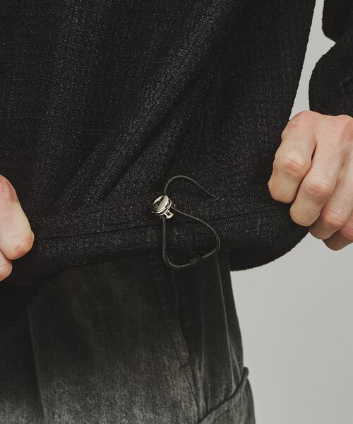 tk.TAKEO KIKUCHI（ティーケータケオキクチ）の「◆スプリングツイード ドロスト長袖シャツ（シャツ/ブラウス・メンズ・ブラック/ホワイト系7・02/03）」の3枚目の写真