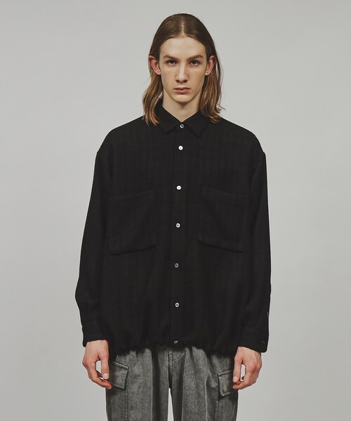 tk.TAKEO KIKUCHI（ティーケータケオキクチ）の「◆スプリングツイード ドロスト長袖シャツ（シャツ/ブラウス・メンズ・ブラック/ホワイト系7・02/03）」の13枚目の写真