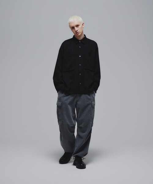 tk.TAKEO KIKUCHI（ティーケータケオキクチ）の「◆スプリングツイード ドロスト長袖シャツ（シャツ/ブラウス・メンズ・ブラック/ホワイト系7・02/03）」の22枚目の写真