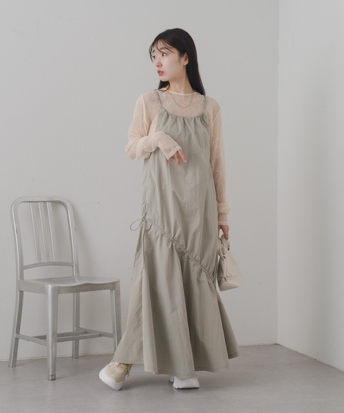 Kastane（カスタネ）の「【新色追加/前後2WAY】ランダムチュールシアーインナー（Tシャツ/カットソー・レディース・ミント/ピンク/アイボリー/チャコールグレー/ブラウン/ピンク系その他・FREE）」の13枚目の写真