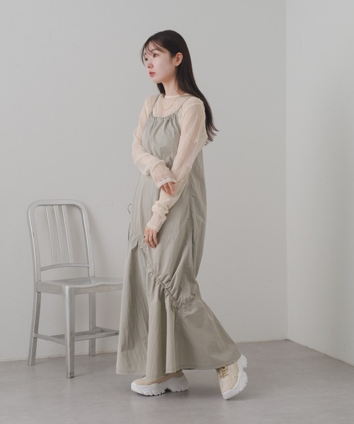 Kastane（カスタネ）の「【新色追加/前後2WAY】ランダムチュールシアーインナー（Tシャツ/カットソー・レディース・ミント/ピンク/アイボリー/チャコールグレー/ブラウン/ピンク系その他・FREE）」の14枚目の写真