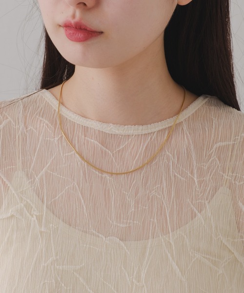 Kastane（カスタネ）の「【新色追加/前後2WAY】ランダムチュールシアーインナー（Tシャツ/カットソー・レディース・ミント/ピンク/アイボリー/チャコールグレー/ブラウン/ピンク系その他・FREE）」の18枚目の写真