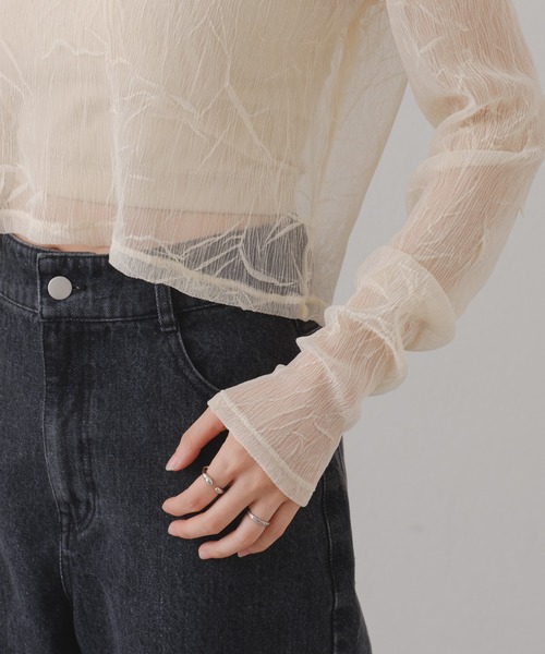 Kastane（カスタネ）の「【新色追加/前後2WAY】ランダムチュールシアーインナー（Tシャツ/カットソー・レディース・ミント/ピンク/アイボリー/チャコールグレー/ブラウン/ピンク系その他・FREE）」の20枚目の写真