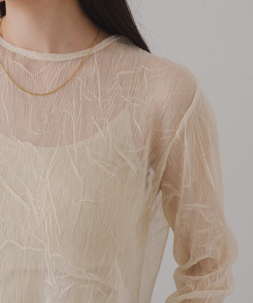 Kastane（カスタネ）の「【新色追加/前後2WAY】ランダムチュールシアーインナー（Tシャツ/カットソー・レディース・ミント/ピンク/アイボリー/チャコールグレー/ブラウン/ピンク系その他・FREE）」の19枚目の写真