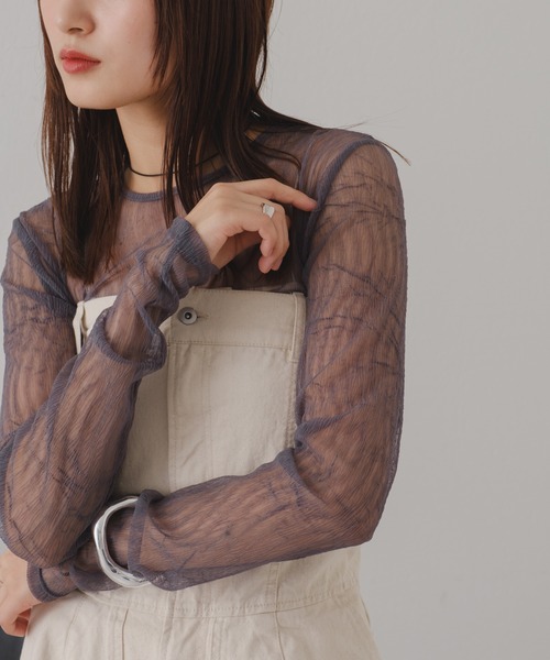 Kastane（カスタネ）の「【新色追加/前後2WAY】ランダムチュールシアーインナー（Tシャツ/カットソー・レディース・ミント/ピンク/アイボリー/チャコールグレー/ブラウン/ピンク系その他・FREE）」の22枚目の写真