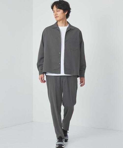 green label relaxing（グリーンレーベルリラクシング）の「クリスプツイル ジャストルーズ オープンカラー シャツ -ストレッチ・防シワ・接触冷感-（シャツ/ブラウス・メンズ・ダークグレー/ロイヤルブルー・S/M/L/XL）」の7枚目の写真