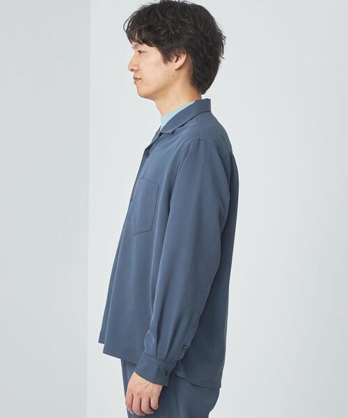 green label relaxing（グリーンレーベルリラクシング）の「クリスプツイル ジャストルーズ オープンカラー シャツ -ストレッチ・防シワ・接触冷感-（シャツ/ブラウス・メンズ・ダークグレー/ロイヤルブルー・S/M/L/XL）」の10枚目の写真