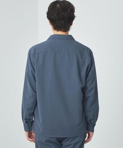 green label relaxing（グリーンレーベルリラクシング）の「クリスプツイル ジャストルーズ オープンカラー シャツ -ストレッチ・防シワ・接触冷感-（シャツ/ブラウス・メンズ・ダークグレー/ロイヤルブルー・S/M/L/XL）」の11枚目の写真
