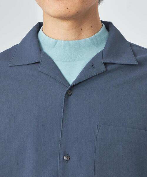 green label relaxing（グリーンレーベルリラクシング）の「クリスプツイル ジャストルーズ オープンカラー シャツ -ストレッチ・防シワ・接触冷感-（シャツ/ブラウス・メンズ・ダークグレー/ロイヤルブルー・S/M/L/XL）」の12枚目の写真