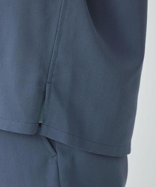 green label relaxing（グリーンレーベルリラクシング）の「クリスプツイル ジャストルーズ オープンカラー シャツ -ストレッチ・防シワ・接触冷感-（シャツ/ブラウス・メンズ・ダークグレー/ロイヤルブルー・S/M/L/XL）」の14枚目の写真