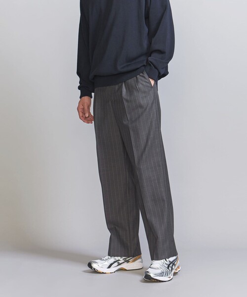 BEAUTY&YOUTH UNITED ARROWS(ビューティーアンドユースユナイテッドアローズ)の「TW チョークストライプ 2プリーツ パンツ(スラックス・メンズ・ネイビー/グレー・L/XL/S/M)」の9枚目の写真