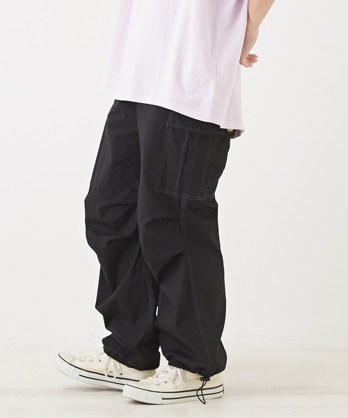 CUBE SUGAR(キューブシュガー)の「綿ダンプイージーカーゴパンツ(その他パンツ・レディース・ブラック/カーキ/ベージュ・M)」の2枚目の写真