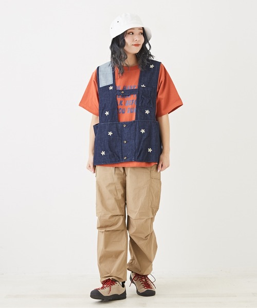 CUBE SUGAR(キューブシュガー)の「綿ダンプイージーカーゴパンツ(その他パンツ・レディース・ブラック/カーキ/ベージュ・M)」の13枚目の写真