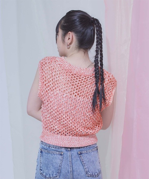 miette（ミエット）の「キラキラメッシュ編みベスト（ベスト・レディース・ピンク/グリーン/ブルー・FREE）」の17枚目の写真