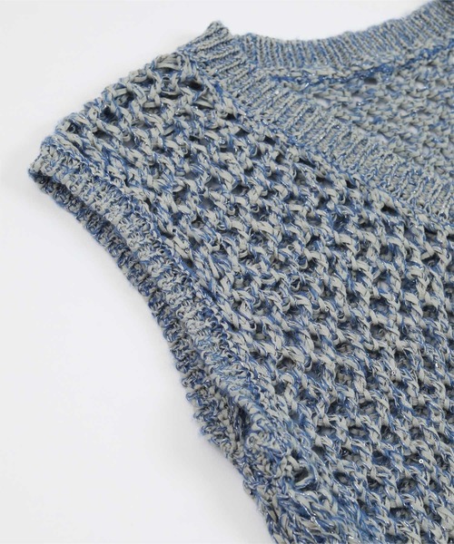 miette（ミエット）の「キラキラメッシュ編みベスト（ベスト・レディース・ピンク/グリーン/ブルー・FREE）」の10枚目の写真