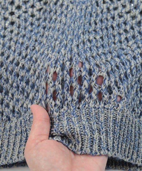 miette（ミエット）の「キラキラメッシュ編みベスト（ベスト・レディース・ピンク/グリーン/ブルー・FREE）」の12枚目の写真