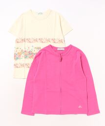 [ジュニアサイズ]ジップアップカーディガンTシャツセット