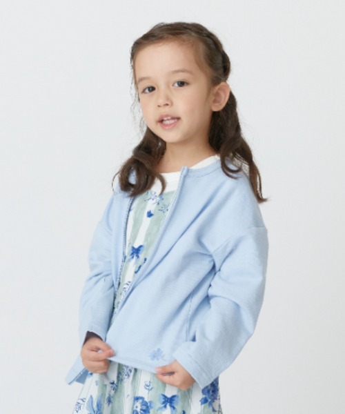 HAKKA KIDS（ハッカキッズ）の「[ジュニアサイズ]ジップアップカーディガンTシャツセット（カーディガン/ボレロ・キッズ・ピンク/サックスブルー・140cm/150cm）」の2枚目の写真