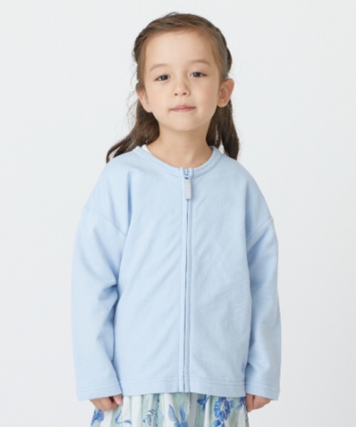 HAKKA KIDS（ハッカキッズ）の「[ジュニアサイズ]ジップアップカーディガンTシャツセット（カーディガン/ボレロ・キッズ・ピンク/サックスブルー・140cm/150cm）」の4枚目の写真