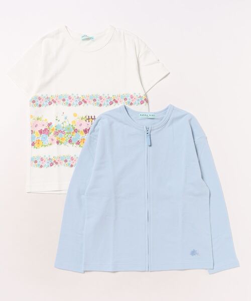 HAKKA KIDS（ハッカキッズ）の「[ジュニアサイズ]ジップアップカーディガンTシャツセット（カーディガン/ボレロ・キッズ・ピンク/サックスブルー・140cm/150cm）」の12枚目の写真