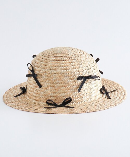 p.premier(ピードットプルミエ)の「たくさんリボンの麦わら帽子(ハット・キッズ・ブラック/レッド・48/50/52/54/56)」の4枚目の写真